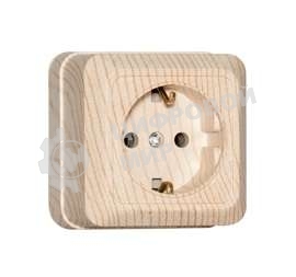 Розетка 1-м ОП Олимп 16А с заземл. сосна UNIVersal 5560902