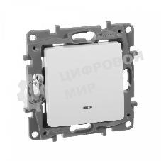 Механизм выключателя 1-кл. СП Etika 10АX с подсветкой/индикацией безвинт. зажимы бел. Legrand 672203