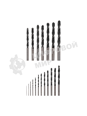 Набор сверл по металлу Kranz 1-10 мм (через 0,5 мм), 19 шт. HSS 4241 Ш/Х