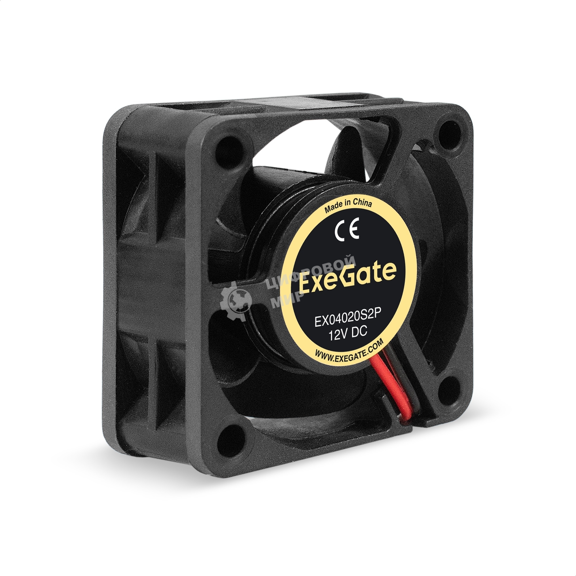 Вентилятор для корпуса ExeGate EX04020S2P черный, 40 мм, 6500 об/мин, 28 дБ, 2 pin