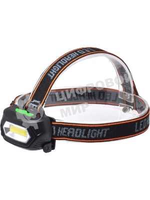 Фонарь налобный Gauss GFL409 черный 5Вт лам.:светодиодный встроенный аккумулятор