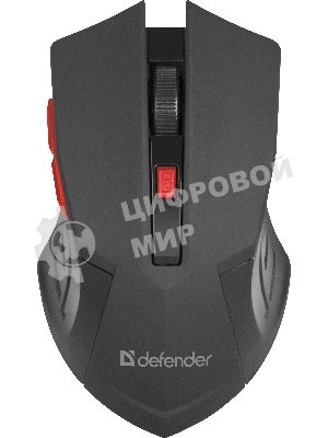 Мышь беспроводная Defender Accura MM-275 красный, 1600 dpi, радиоканал, USB, кнопки - 6