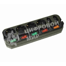 Сетевой удлинитель Most A16 3 м (6 розеток) черный (пакет ПЭ)