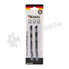 Пилка для электролобзика по дереву Kranz T244D 100 мм 6 зубьев на дюйм 8-60 мм фигурный рез (2 шт./уп.)