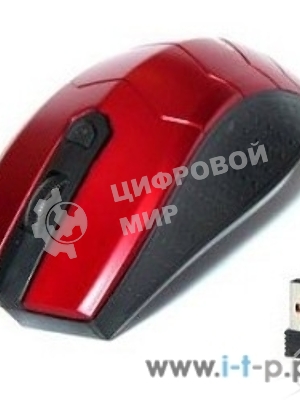 Мышь беспроводная Crown CMM-934W красный/черный, 1200 dpi, радиоканал, USB, кнопки - 4