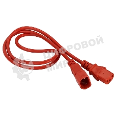 Шнур питания Lanmaster C13-C14, 3х0.75, 220В, 10А, красный, 3 метра