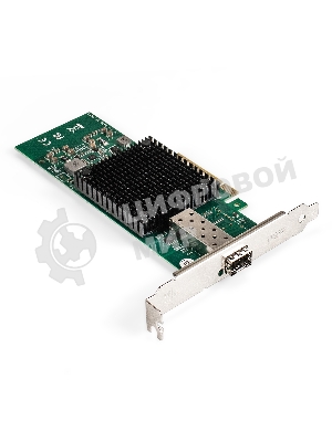 Сетевой адаптер ExeGate EXE-X520-DA1 (PCI-E x8 v3.0, порты 1xSFP+ 10Gb/s (10/5/2.5/1Gb/s, 100Mb/s), Server NIC Intel Chipset JL82599EN)