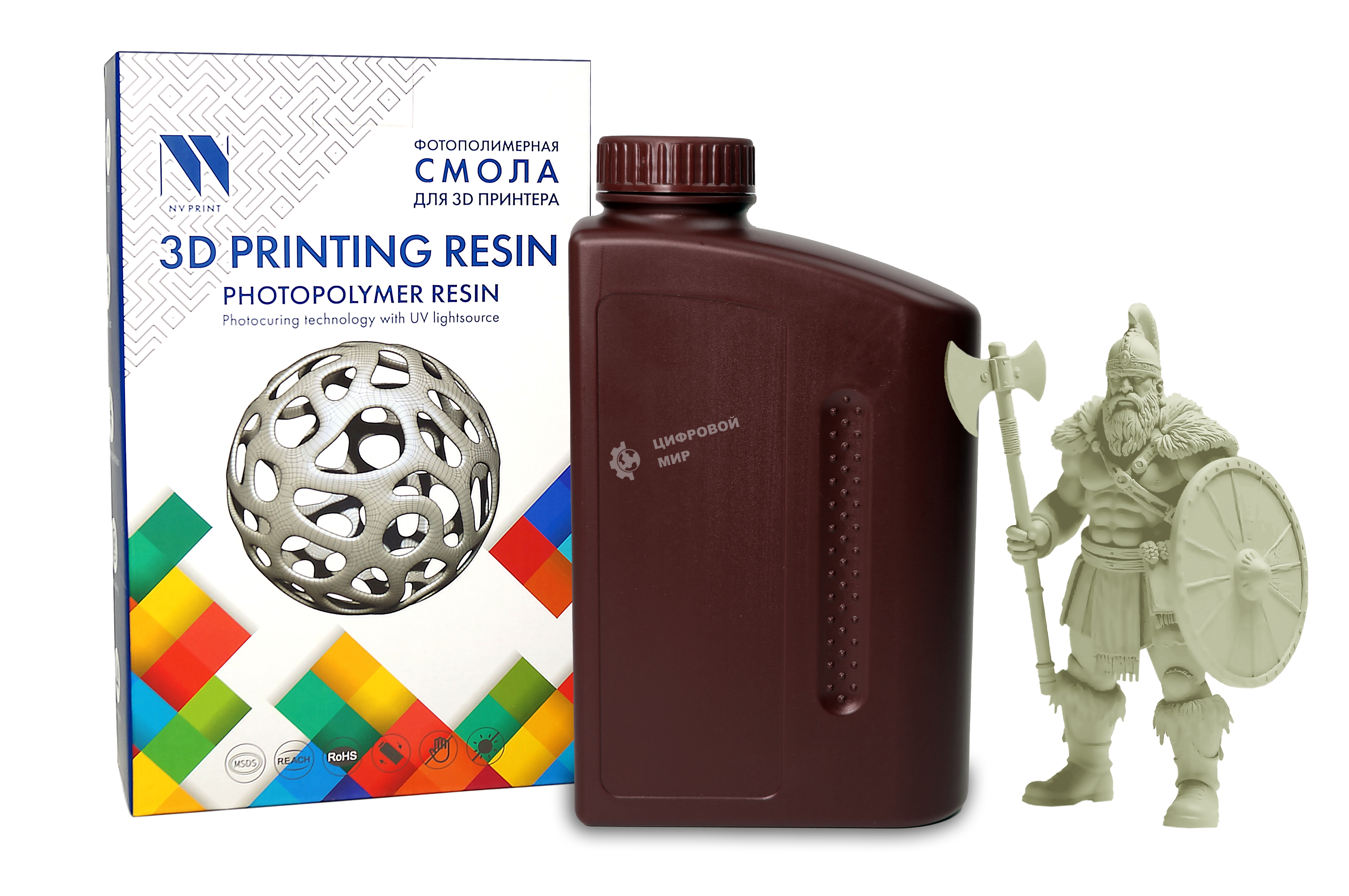 Фотополимерная смола NVPrint ABS Like Resin Clear для 3D печати 1 кг (бут)