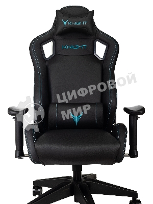 Кресло Knight Outrid Smile черный, экокожа, 120 кг, механизм качания