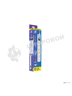 Сетевой фильтр PowerCube, PC PRO, 5 м, 6р, белый, 16А, SPL6-16-P-5M