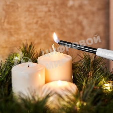 Бытовая газовая пьезозажигалка с классическим пламенем многоразовая (1 шт.) белая СК-306 Сокол