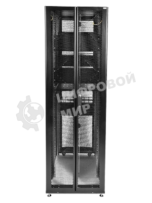 Шкаф серв. ПРОФ нап. 42U (600x1000) дверь перфорированная 2 шт., цвет черный, в сборе (ШТК-СП-42.6.10-44АА-9005) (1 коробка)