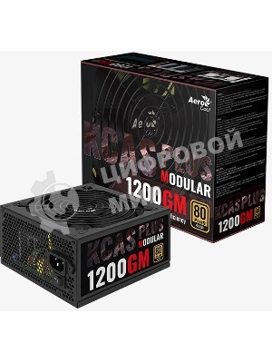 Блок питания Aerocool/Formula KCAS PLUS 1200GM V2, 1200Вт, 80 PLUS Gold, модульный, 140мм, черный