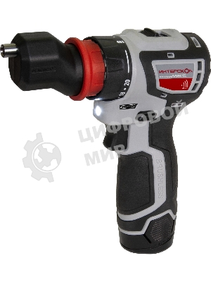 Дрель-шуруповерт ИНТЕРСКОЛ ДА-10/12В 36, 12 В, 2 Ач, 36 Нм, бесщеточный