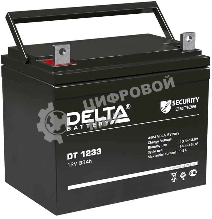 Батарея Delta DT 1233 (33 А\ч, 12В) свинцово- кислотный аккумулятор
