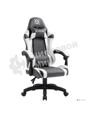 Кресло Defender Fortune серый, экокожа, 120 кг