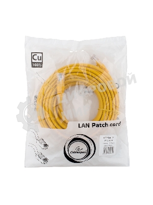 Патч-корд медный UTP Cablexpert PP10-10M/Y cat.5, 10м, литой, многожильный, желтый