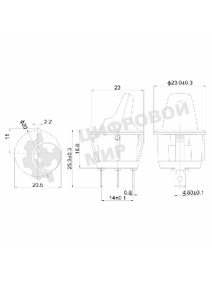 Выключатель клавишный Rexant круглый 12V 16А (3с) ON-OFF зеленый с подсветкой
