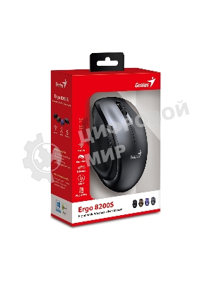 Мышь беспроводная Genius Ergo 8200S серый, 1200 dpi, радиоканал, USB, кнопки - 5