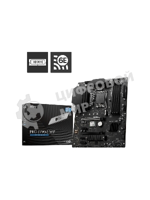 Материнская плата MSI PRO Z790-S WIFI, LGA 1700, ATX, 4xDDR5, 1xPCIe 5.0 x16, 4xM.2, 4xSATA, 1xHDMI, 1xDP, 2.5 Gigabit Ethernet, 7.1 аудио