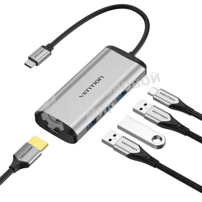 Мультифункциональный хаб Vention USB Type-C 5 в 1