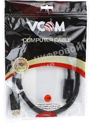 Переходник VCOM CG494-B Кабель-переходник DisplayPort M-> HDMI M 1.8m