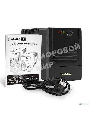 Источник бесперебойного питания ExeGate Power NB-850.LED.AVR.4C13 (850VA/510W, LED, AVR, 4*C13, батарея 12V 9Ah, черный)