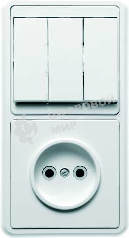 Блок Кунцево-Электро БКВР-039 Бэлла (3-кл. выкл. + розетка)