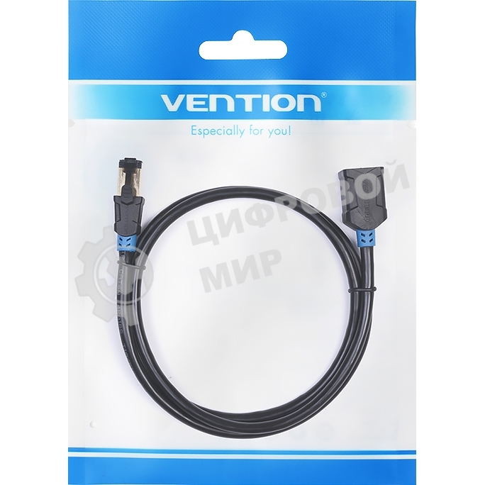 Патч-корд удлинитель Vention прямой SSTP cat.6, RJ45 - 3 м. черный