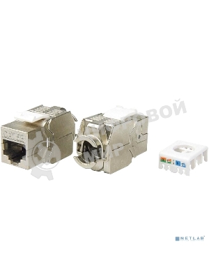 Hyperline KJ8-8P8C-C5e-180-TLS-SH-F-WH Вставка Keystone Jack RJ-45(8P8C), категория 5e, экранированная, тип 180 градусов, Toolless, белая