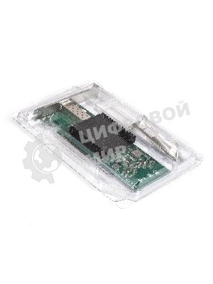 Сетевой адаптер ExeGate EXE-X520-DA1 (PCI-E x8 v3.0, порты 1xSFP+ 10Gb/s (10/5/2.5/1Gb/s, 100Mb/s), Server NIC Intel Chipset JL82599EN)
