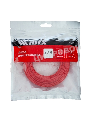 Леска для триммера MTX витой квадрат 2,4 мм х 15 м