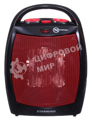 Тепловентилятор Starwind SHV2001, черный/красный, 1600 Вт, 15 м2, термостат
