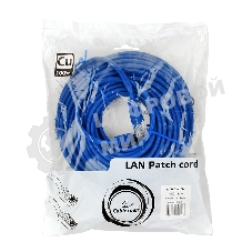 Патч-корд медный UTP Cablexpert PP10-15M/B cat.5e, 15м, литой, многожильный, синий