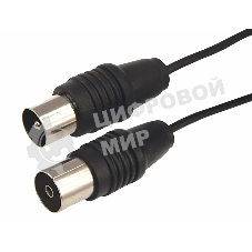 ВЧ кабель Rexant, ТВ гнездо - ТВ штекер, длина 5 метров, чeрный