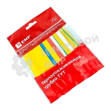 Набор трубок термоусадочных тонкостен. 20/10 (7 цветов по 3шт 100мм) EKF tut-n-20
