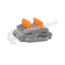 Клемма Rexant СМК 222-425P проходная 5 полюсов, с монтажной площадкой (0,08-4 мм²), серый (блистер 4 шт./уп.)