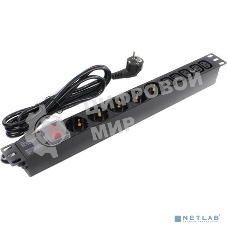 Блок розеток горизонтальный ExeGate ServerPro PDU-19H009 Al-5C135S-EU2.5-SW, 19