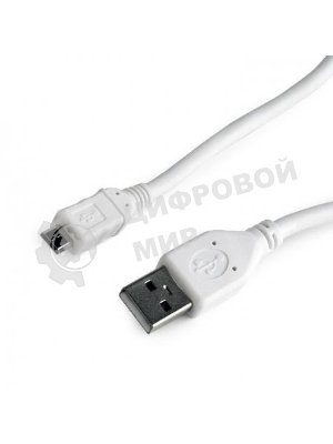 Кабель USB2.0 Pro Cablexpert CCP-mUSB2-AMBM-W-1M, AM/microBM 5P, 1м, экран, белый, пакет