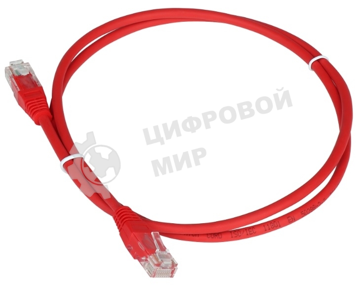 Патч-корд TWT UTP кат.5e, с заливными колпачками, 0.15 м, красный