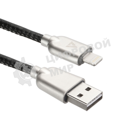 Кабель USB ACD-Allure Lightning - USB-A Кожа, 1м, черный