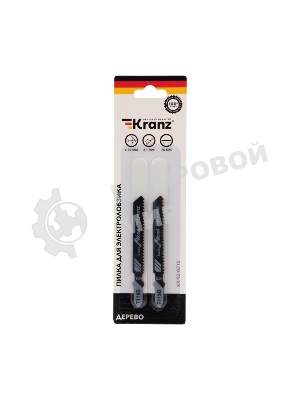 Пилка для электролобзика по дереву Kranz T119B 76 мм 12 зубьев на дюйм 4-30 мм (2 шт./уп.)