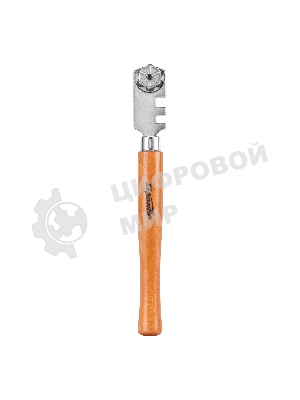 Стеклорез 6-роликовый с деревянной рукояткой Sparta