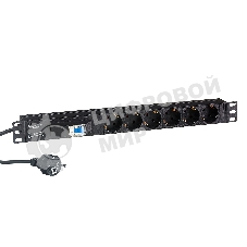 Блок розеток горизонтальный ExeGate ServerPro PDU-19H610 Al-6S-EU2.5-1P, 19