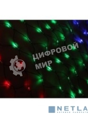 Новогодние светоукрашения Neon-night гирлянда-сеть LED 1х1.5 мМуЛЬТИ с контроллером, 240В