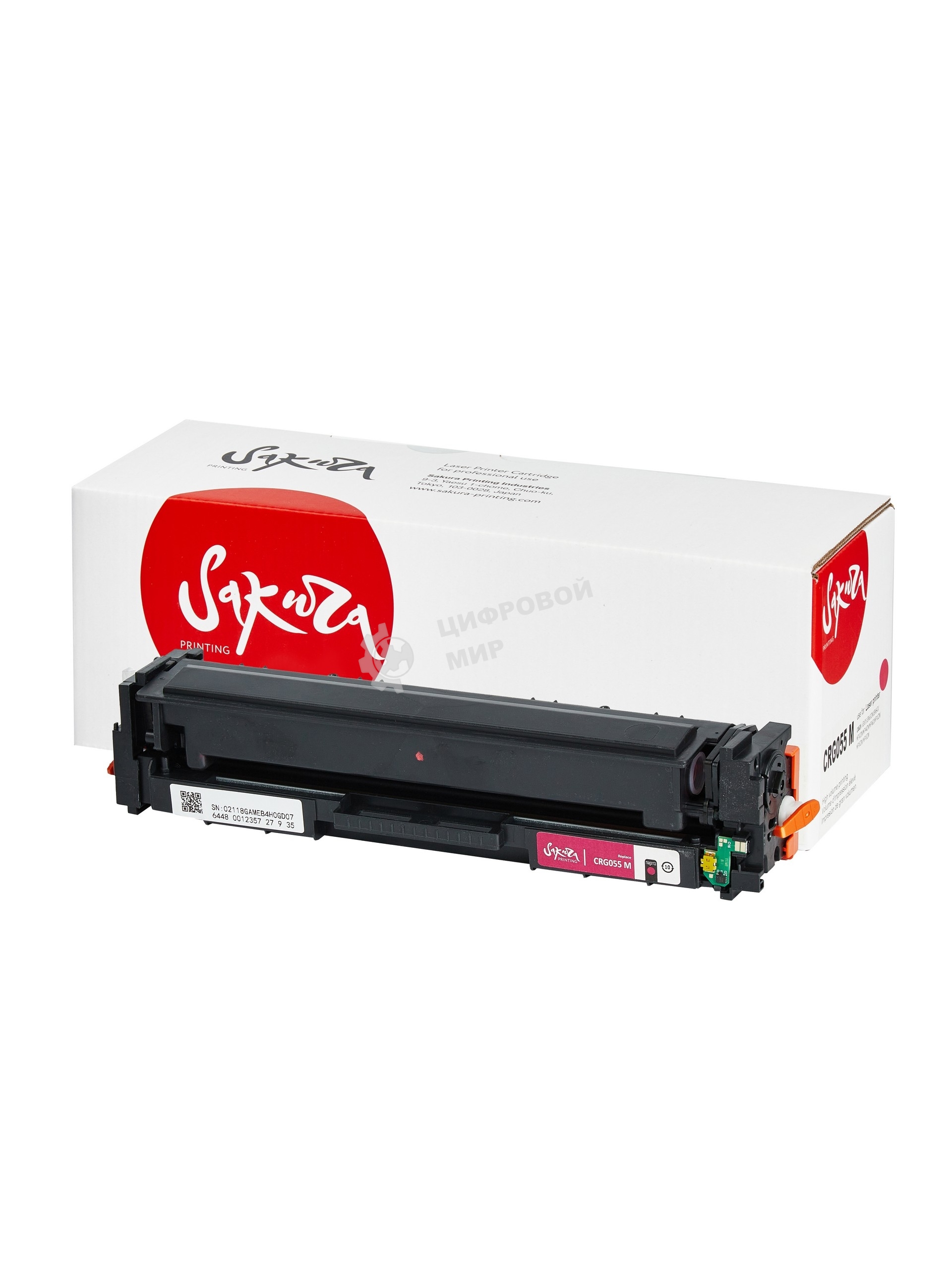 Картридж лазерный Sakura 055M (3014C002) для Canon LBP664Cx/LBP663Cdw/MF746Cx/MF744Cdw/MF742Cdw, пурпурный, 2100 к. (чип без счетчика копий)