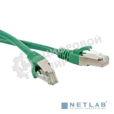 Патч-корд Hyperline PC-LPM-STP-RJ45-RJ45-C5e-5M-LSZH-GN F/UTP, экранированный, Cat.5е, LSZH, 5 м, зеленый
