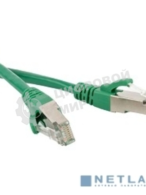 Патч-корд Hyperline PC-LPM-STP-RJ45-RJ45-C5e-5M-LSZH-GN F/UTP, экранированный, Cat.5е, LSZH, 5 м, зеленый