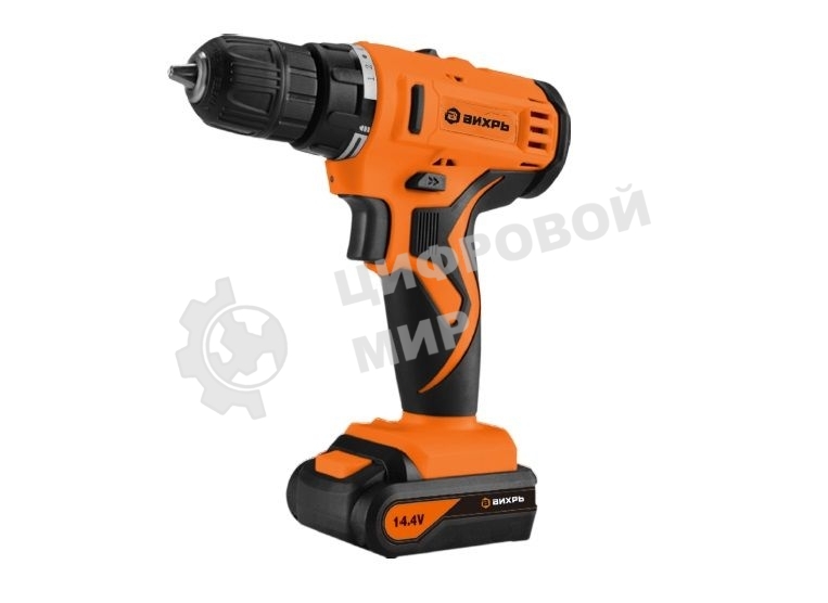 Дрель-шуруповерт Вихрь ДА-14,4Л-2, 14,4 В, 2 Ач, 40 Нм, щеточный