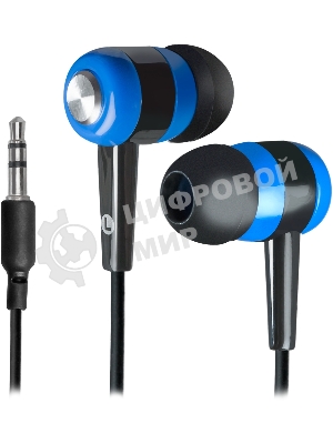 Наушники проводные Defender Basic 616 черный/синий, внутриканальные, Jack 3.5 мм